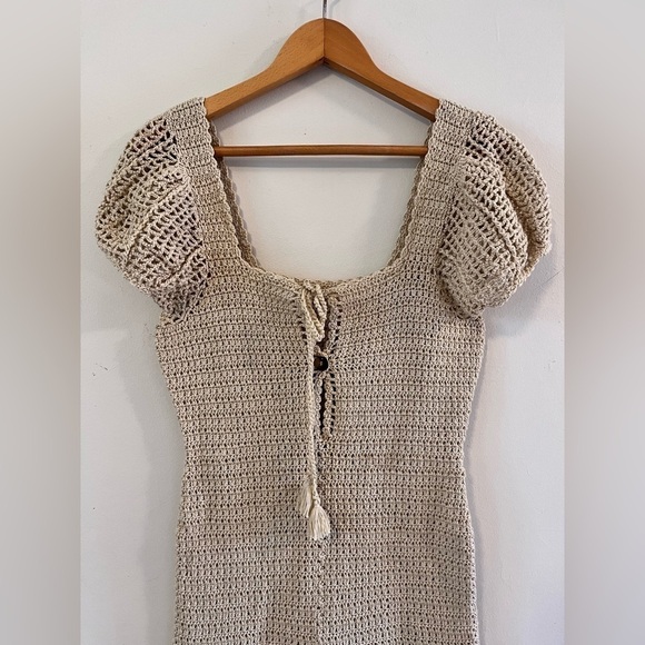 MAIYO CROCHET HAND MADE Open knit mini Dress ONE SIZE - Picture 3 of 6